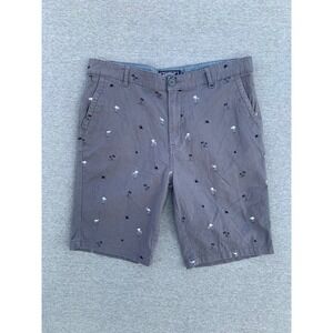 Company Eighty One Mens‎ Gray Flamingo Palm Tree Tropical Chino Shorts Size 34